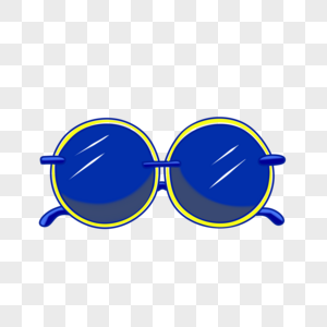 眼鏡類卡通手繪風藍色眼鏡