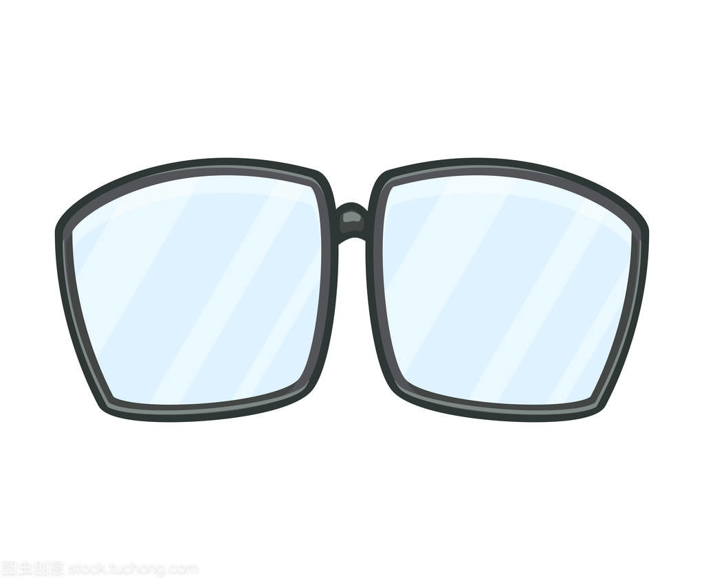 卡通眼鏡矢量設計與白色隔離