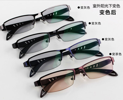 半框金屬光學(xué)眼鏡 全天候防紫外線與智能變色設(shè)計(jì)